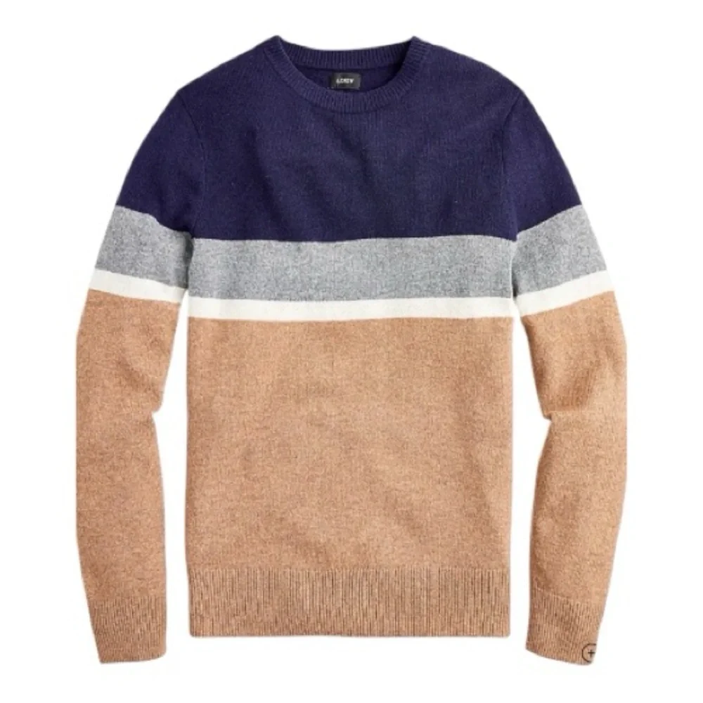 J Crew Rugged merino wool sweater in colorblock size medium